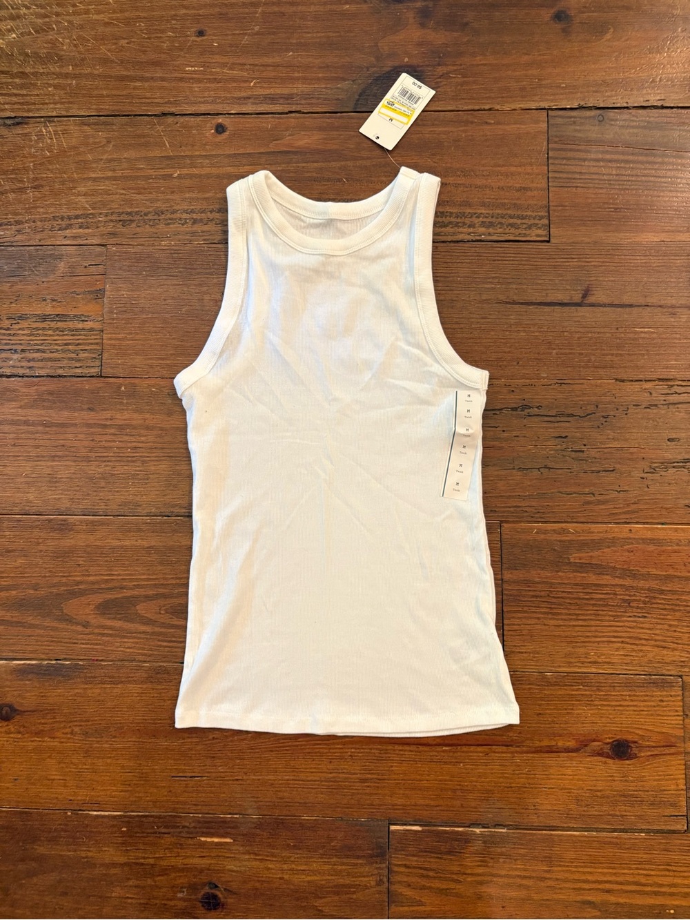 a new day White Ribbed Tank Top